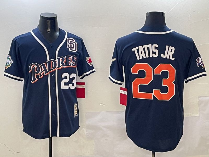 Men San Diego Padres #23 Tatis jr Blue Throwback Game 2025 Nike MLB Jersey style 3123
